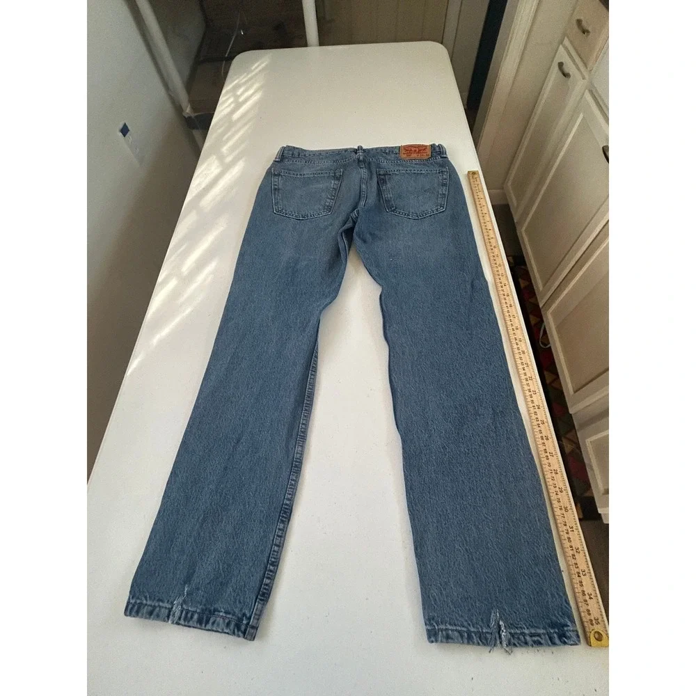 Levi Strauss & Co 502‎ Regular Taper Jeans Mens W34 L32 Blue Distressed Denim